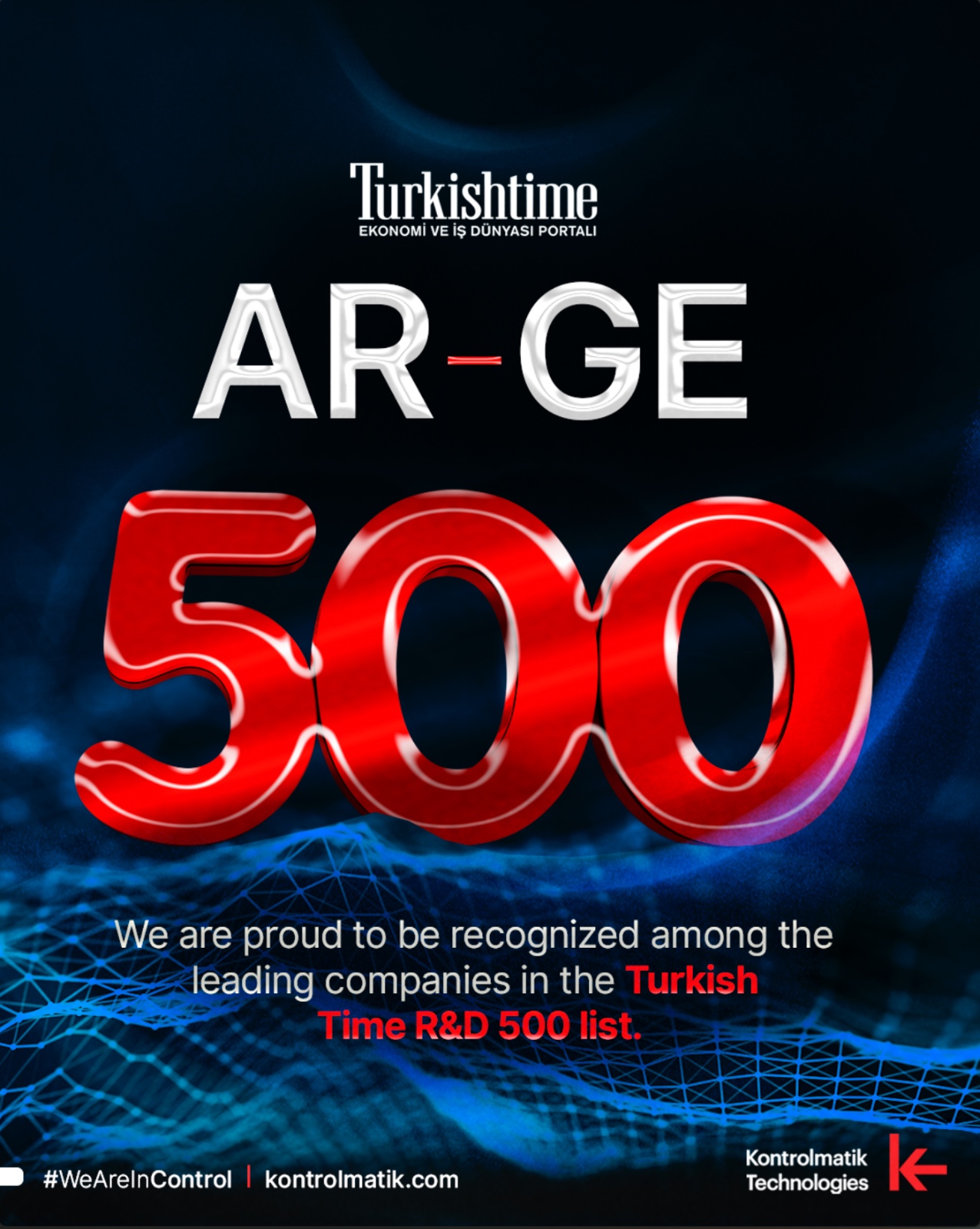 TurkishTime AR-GE 500 listesinde yer almaktan gurur duyuyoruz